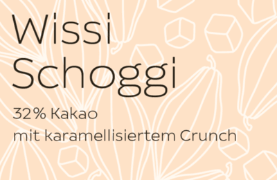 Wissi SAM Schoggi Karamell Caramell Crunch Weisse Schweizer Schokolade Bio Fair Sozial Cradle2Cradle Bean2Bar